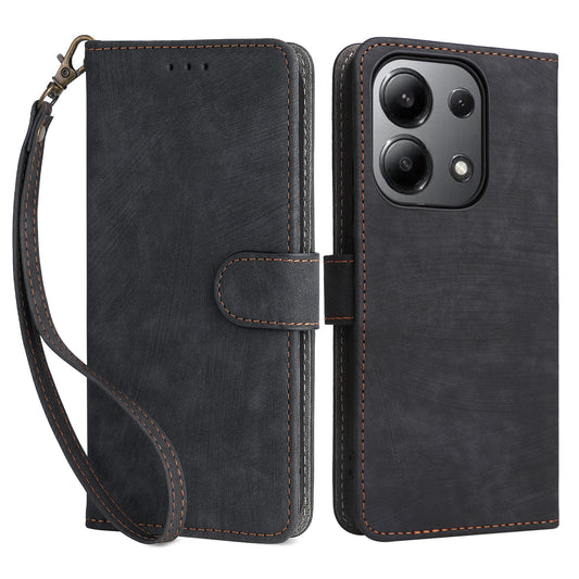 For Xiaomi Redmi Note 13 4G Wallet Leather Case Phone Cover RFID Blocking Protection - Black