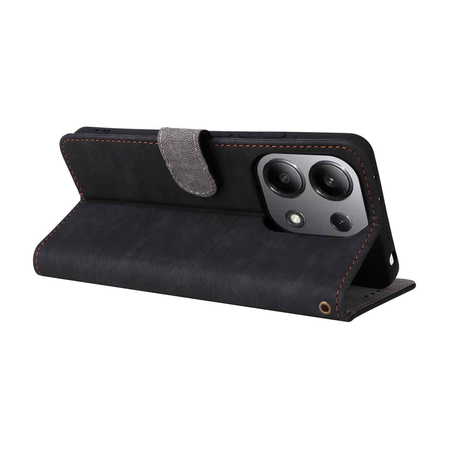 For Xiaomi Redmi Note 13 4G Wallet Leather Case Phone Cover RFID Blocking Protection - Black