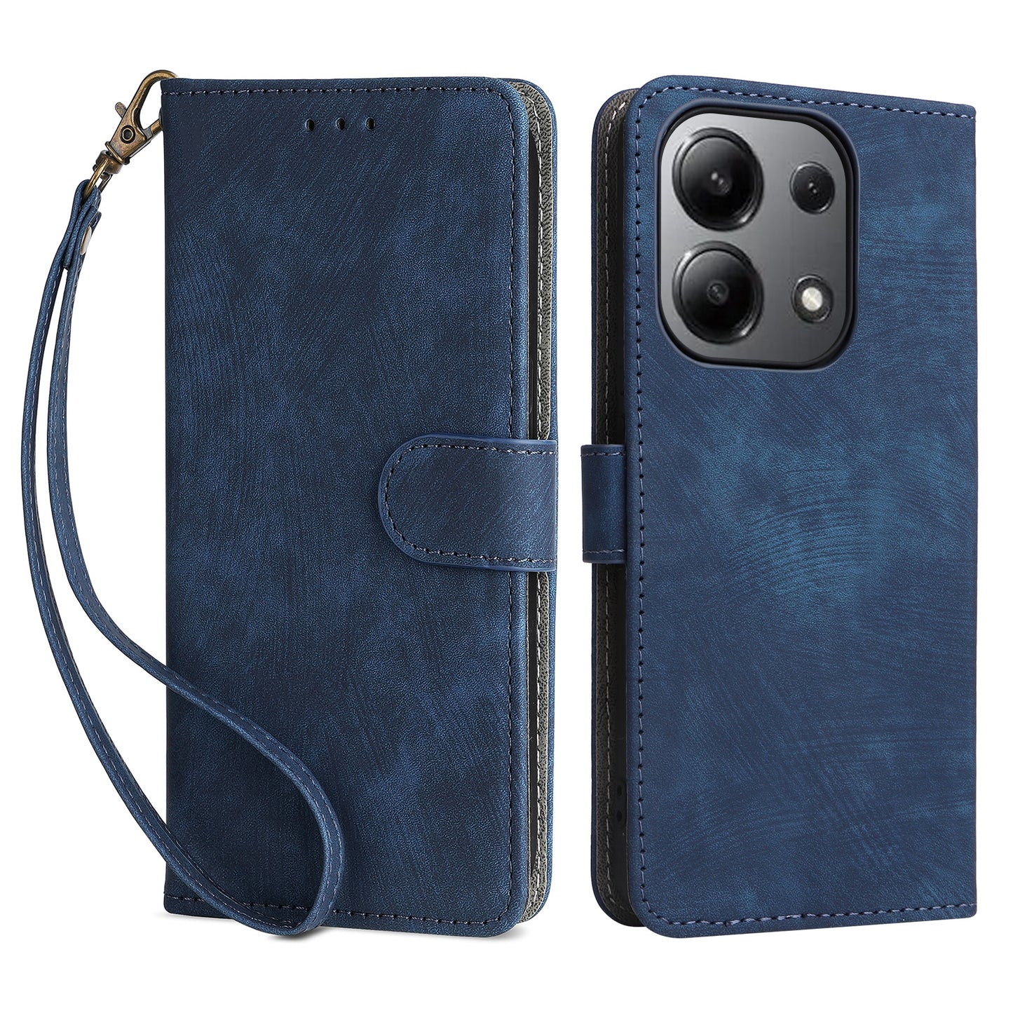 For Xiaomi Redmi Note 13 4G Wallet Leather Case Phone Cover RFID Blocking Protection - Blue