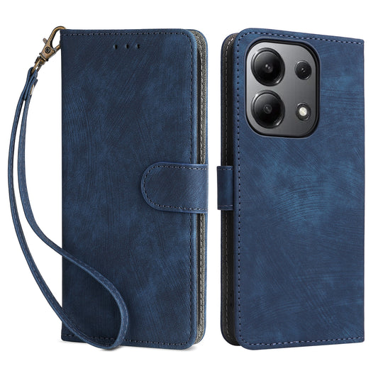 For Xiaomi Redmi Note 13 4G Wallet Leather Case Phone Cover RFID Blocking Protection - Blue