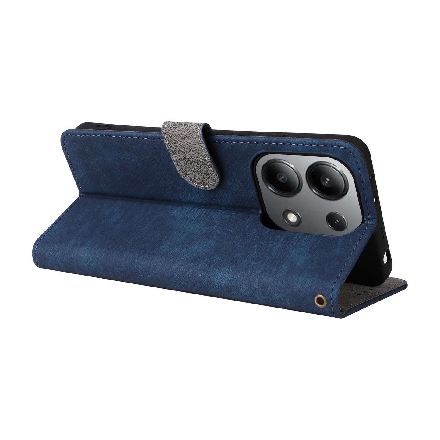 For Xiaomi Redmi Note 13 4G Wallet Leather Case Phone Cover RFID Blocking Protection - Blue