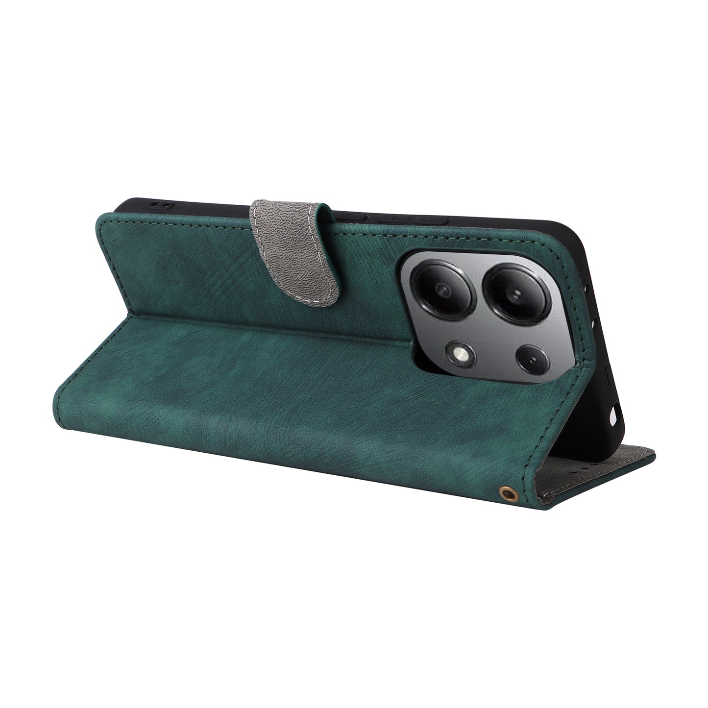 For Xiaomi Redmi Note 13 4G Wallet Leather Case Phone Cover RFID Blocking Protection - Green