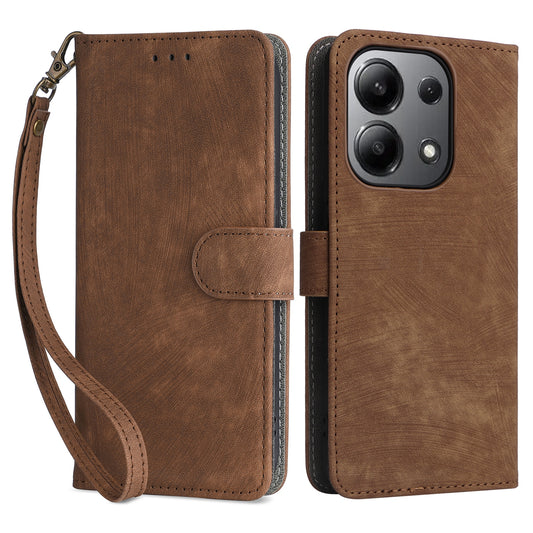For Xiaomi Redmi Note 13 4G Wallet Leather Case Phone Cover RFID Blocking Protection - Brown