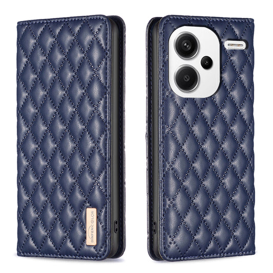 BINFEN COLOR BF Style-16 For Xiaomi Redmi Note 13 Pro+ 5G Case Card Slots Magnetic Closure Phone Cover - Blue