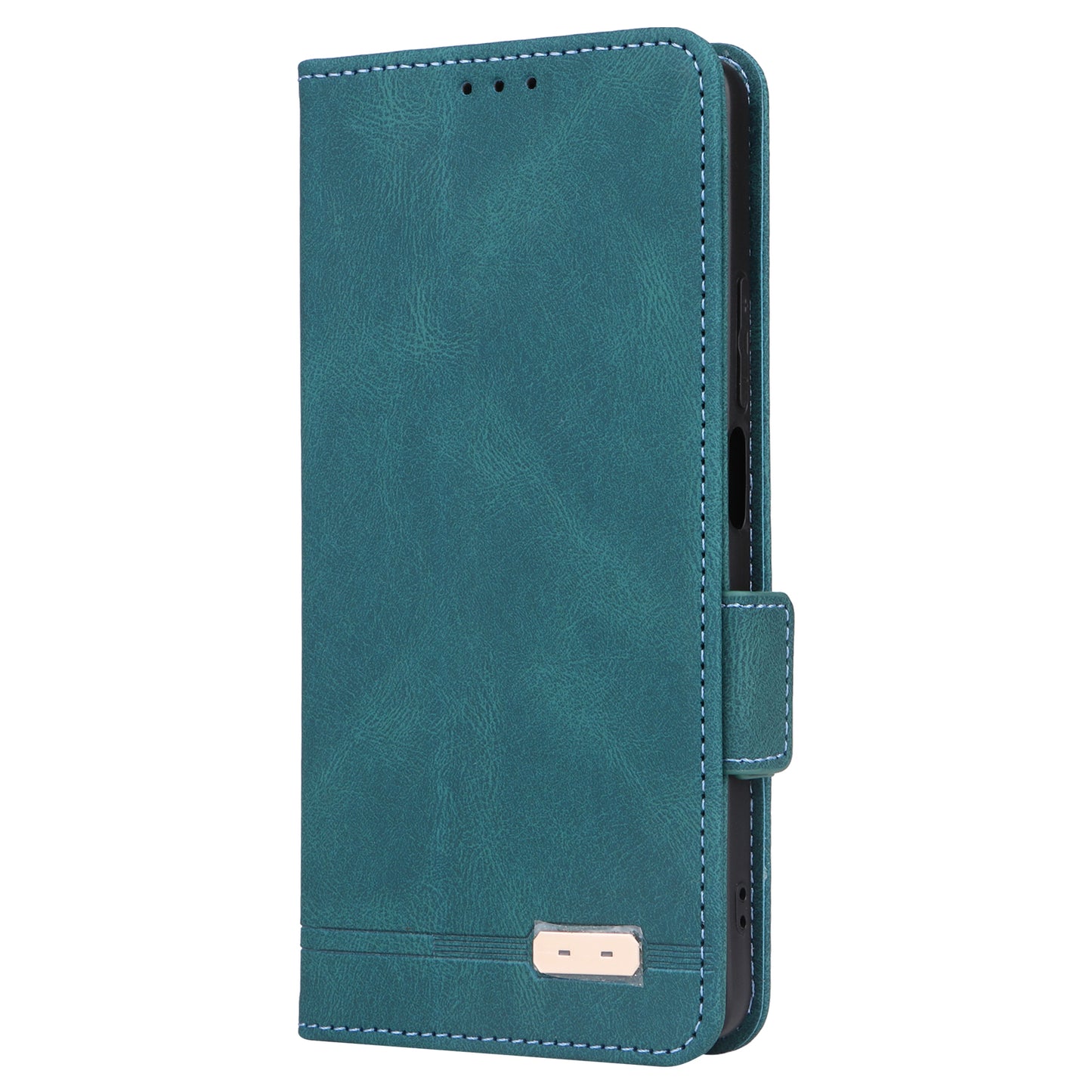 For Xiaomi Redmi Note 13R Pro 5G Wallet Case Hardware Decor Stand Phone Cover -  Blue