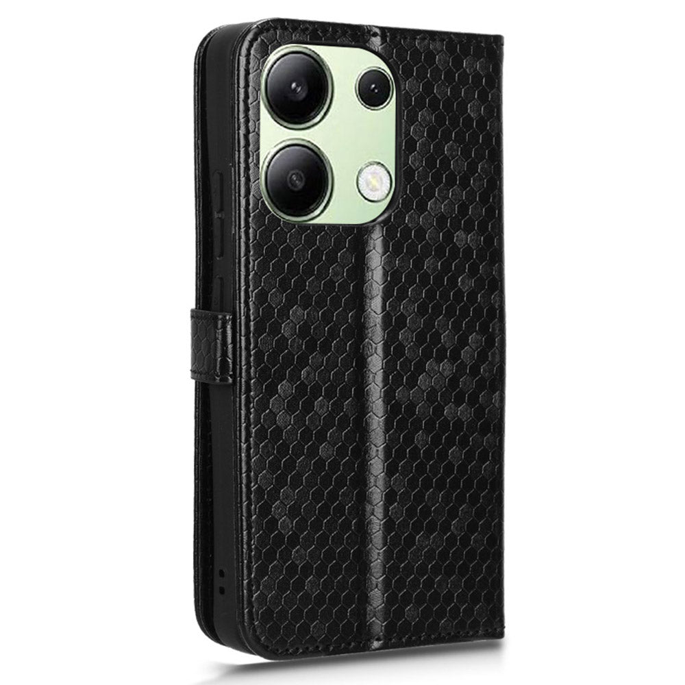 For Xiaomi Redmi Note 13 4G Flip Phone Case Wallet Leather Stand Cover - Black