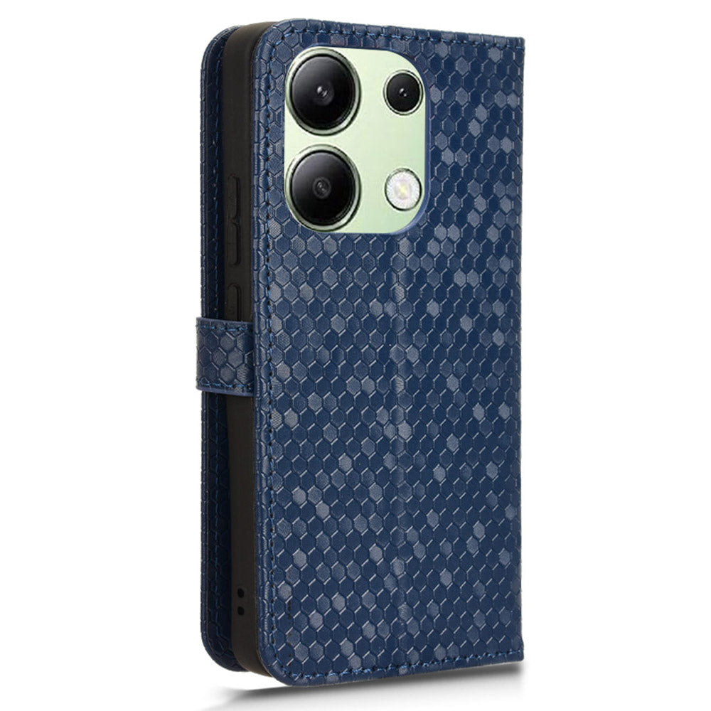 For Xiaomi Redmi Note 13 4G Flip Phone Case Wallet Leather Stand Cover - Dark Blue