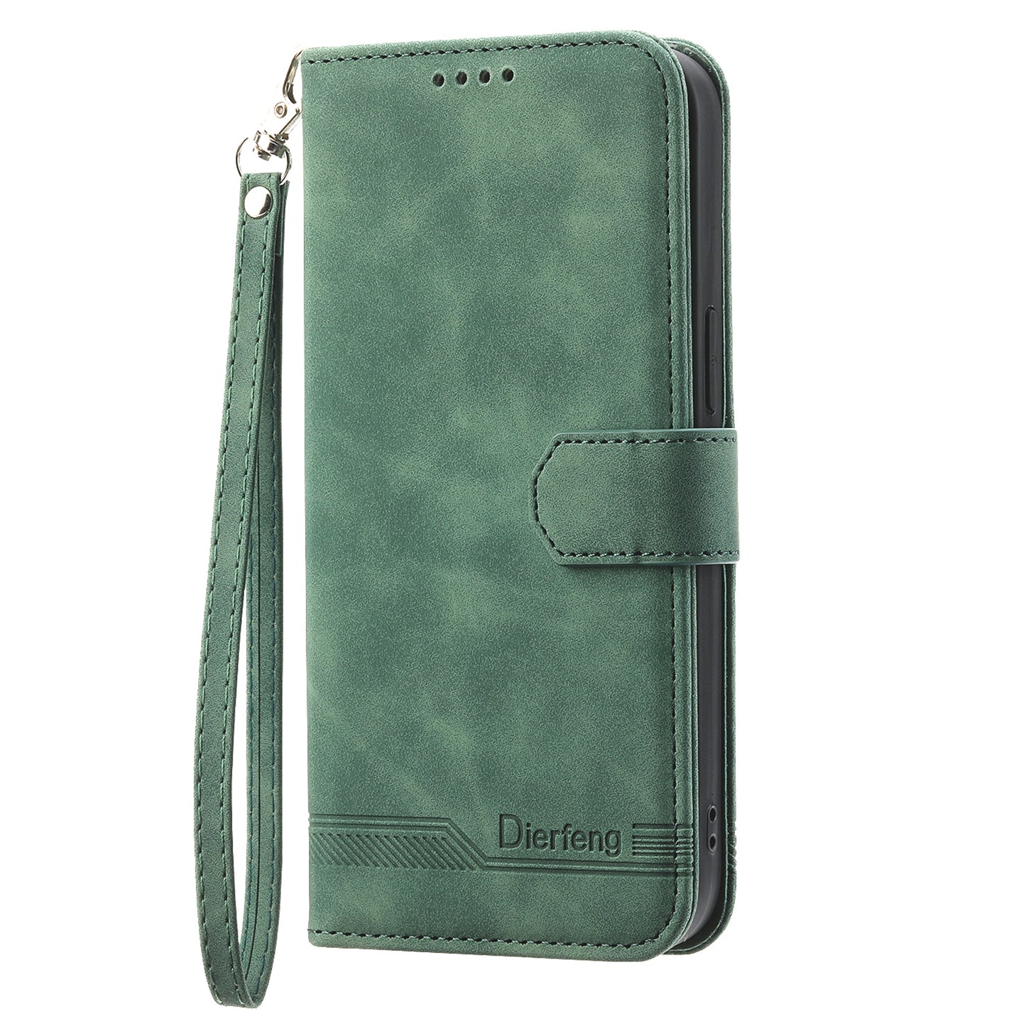 DIERFENG DF-03 for Xiaomi Redmi Note 13 4G Case Wallet Leather Flip Phone Cover - Green