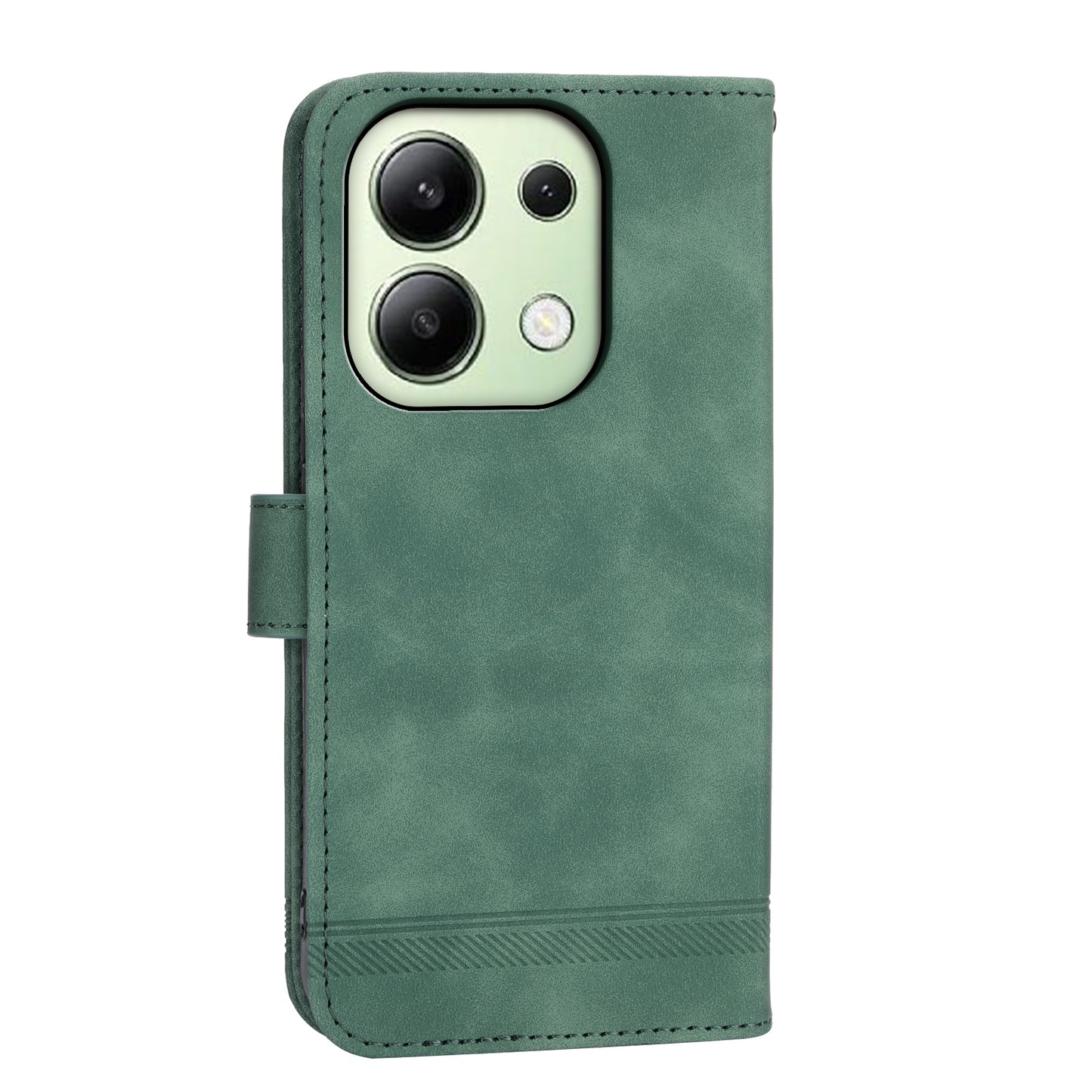 DIERFENG DF-03 for Xiaomi Redmi Note 13 4G Case Wallet Leather Flip Phone Cover - Green