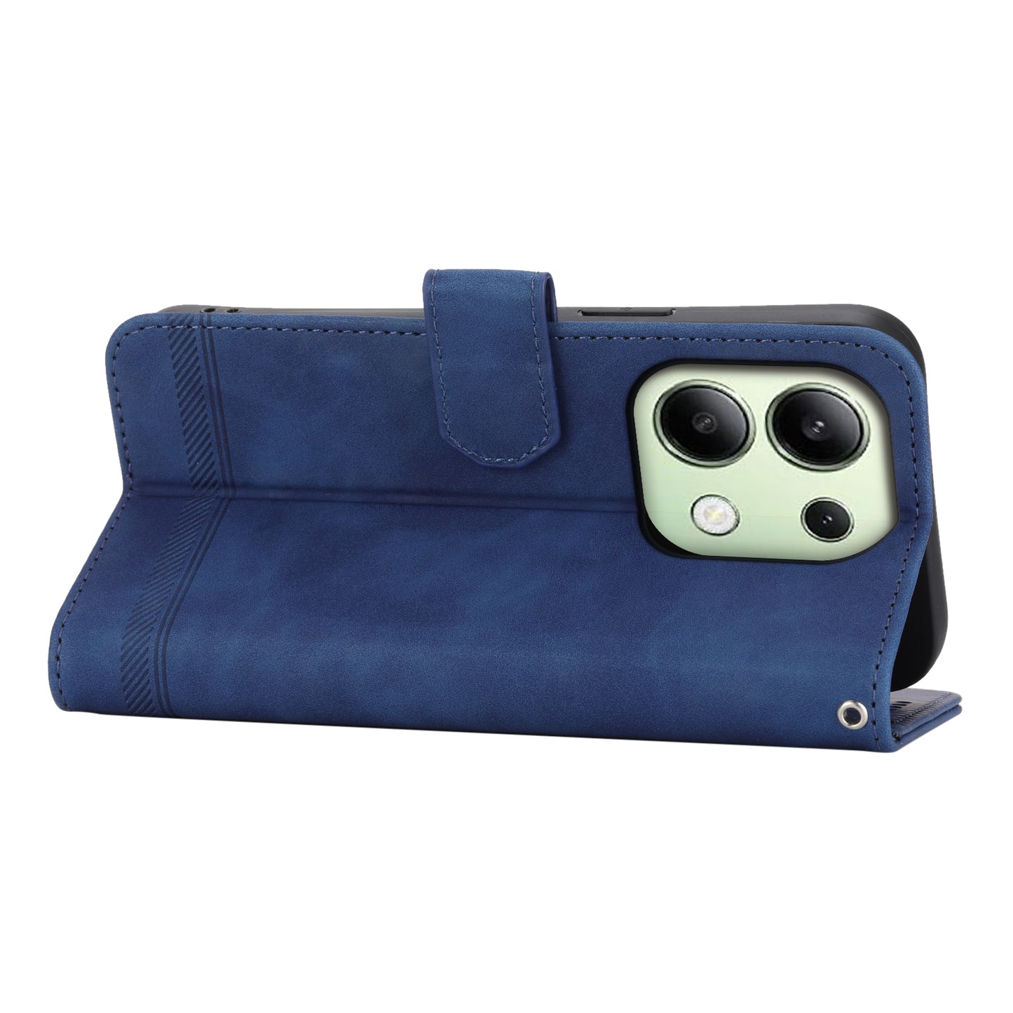 DIERFENG DF-03 for Xiaomi Redmi Note 13 4G Case Wallet Leather Flip Phone Cover - Blue