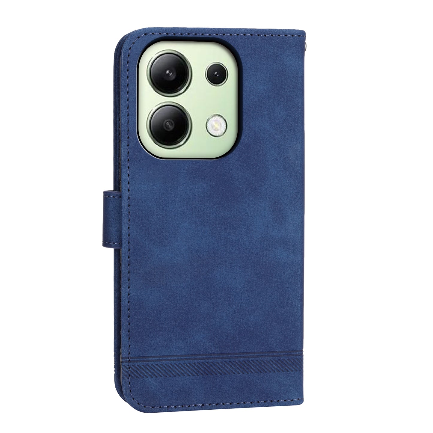 DIERFENG DF-03 for Xiaomi Redmi Note 13 4G Case Wallet Leather Flip Phone Cover - Blue