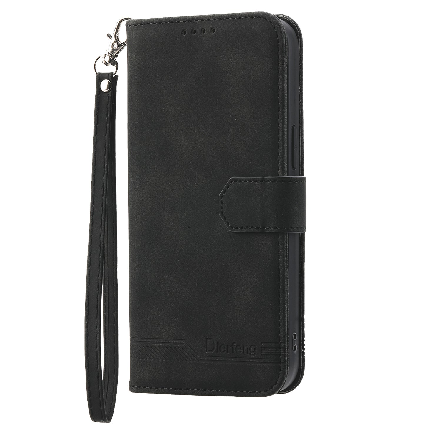 DIERFENG DF-03 for Xiaomi Redmi Note 13 4G Case Wallet Leather Flip Phone Cover - Black