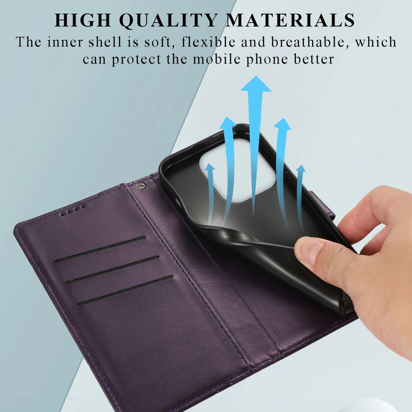DF-06 For Xiaomi Redmi Note 13 4G Leather Case Line Imprinted Folio Cover - Purple