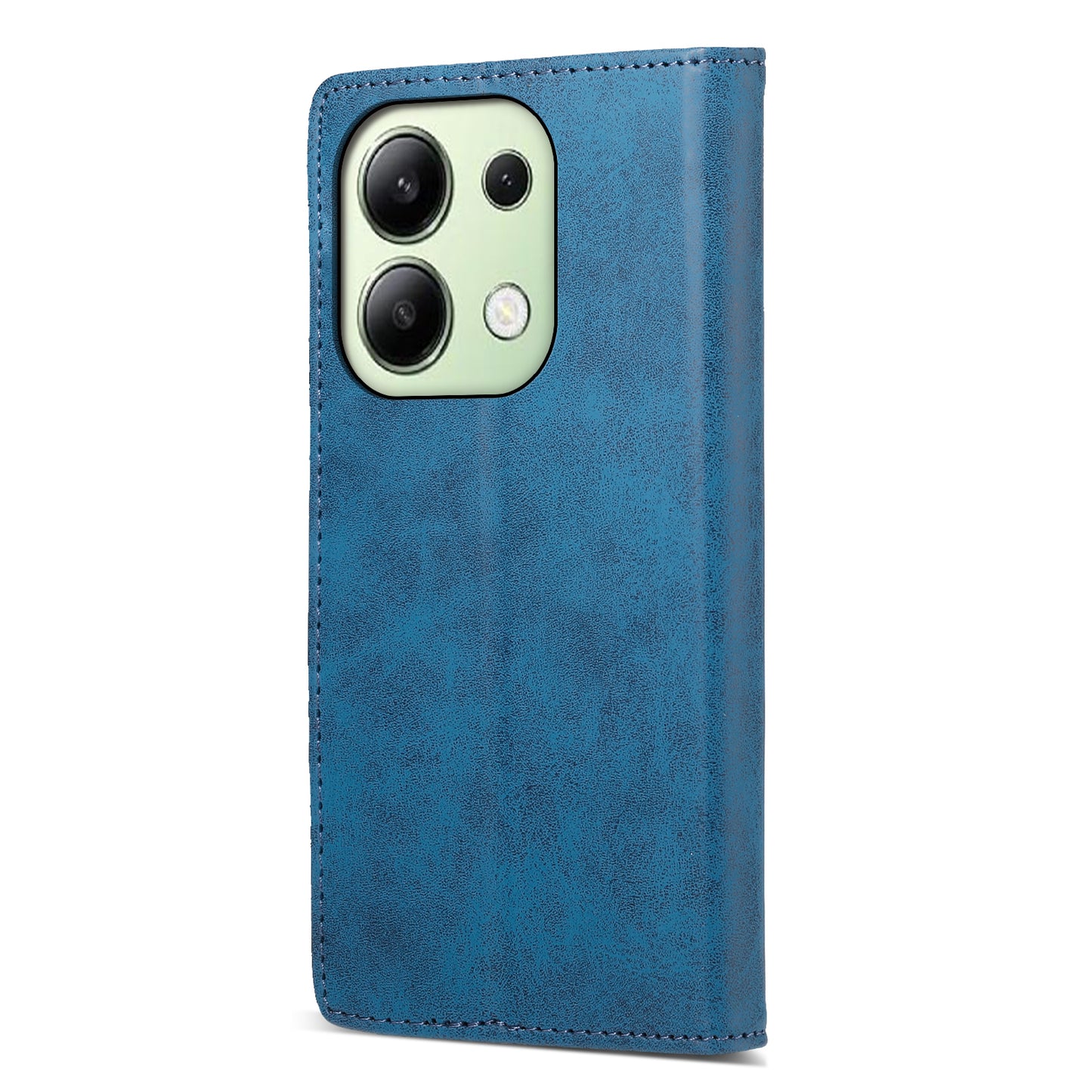DF-05 For Xiaomi Redmi Note 13 4G Wallet Case Magnetic Auto Colsing Phone Cover - Blue