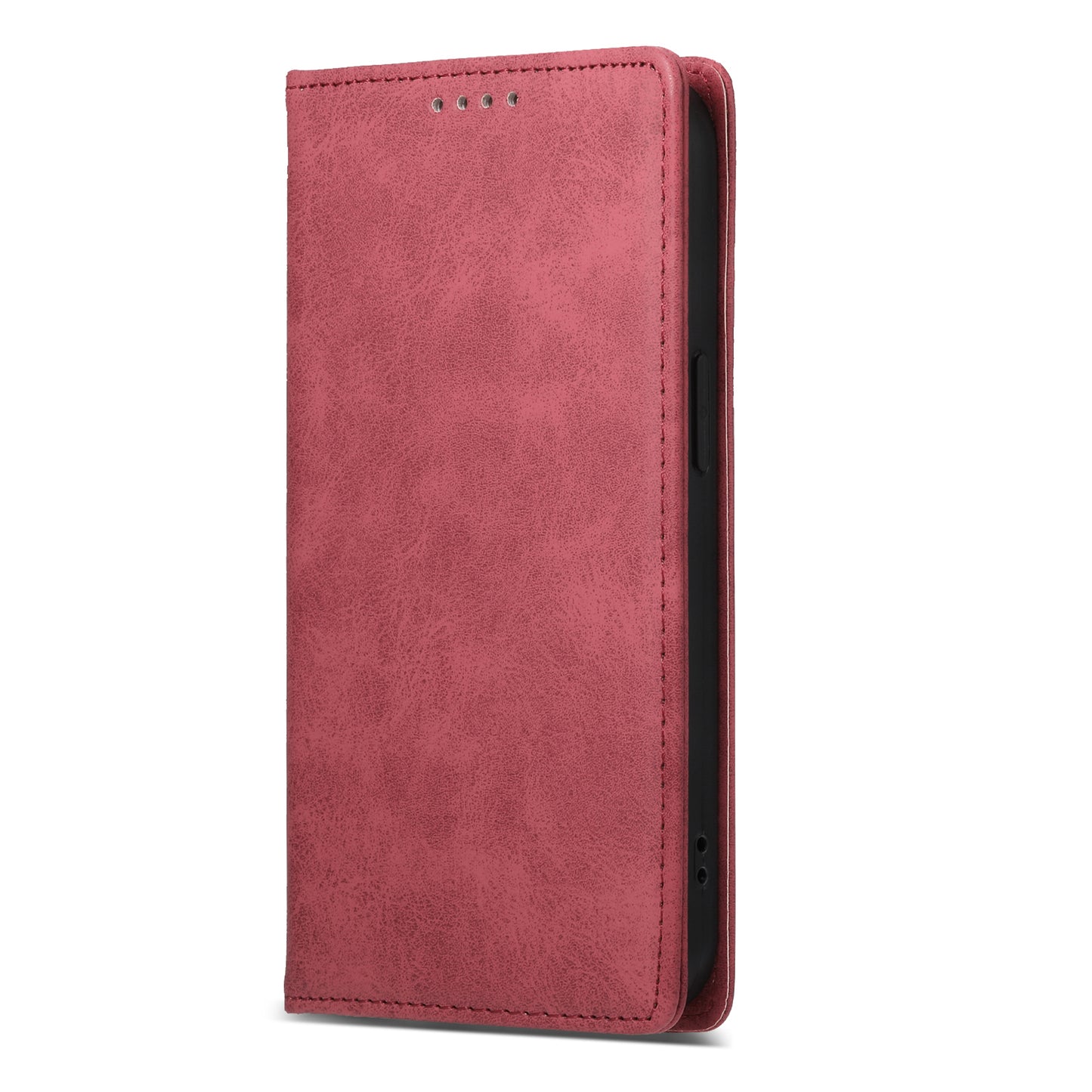 DF-05 For Xiaomi Redmi Note 13 4G Wallet Case Magnetic Auto Colsing Phone Cover - Red