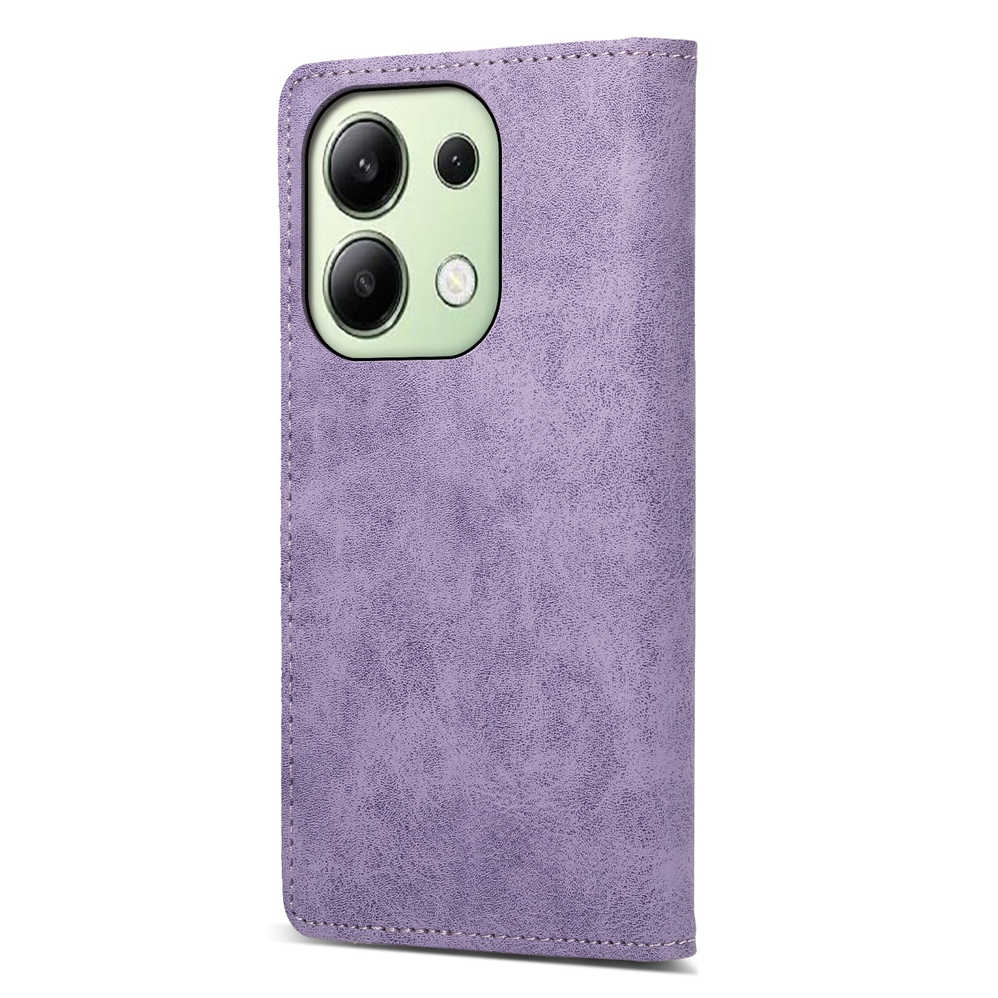 DF-05 For Xiaomi Redmi Note 13 4G Wallet Case Magnetic Auto Colsing Phone Cover - Purple