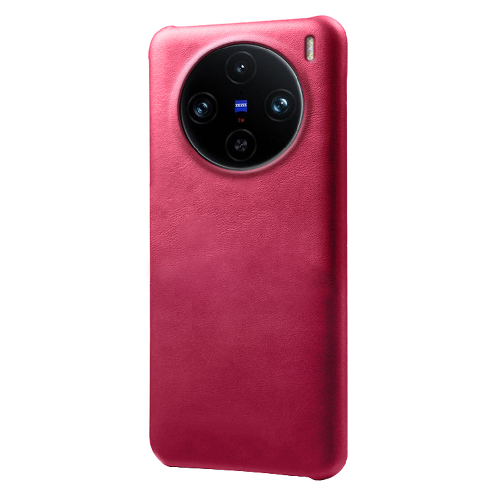 For vivo X100 Pro 5G Case Calf Texture Anti-scratch Hard Phone Cover - Rose