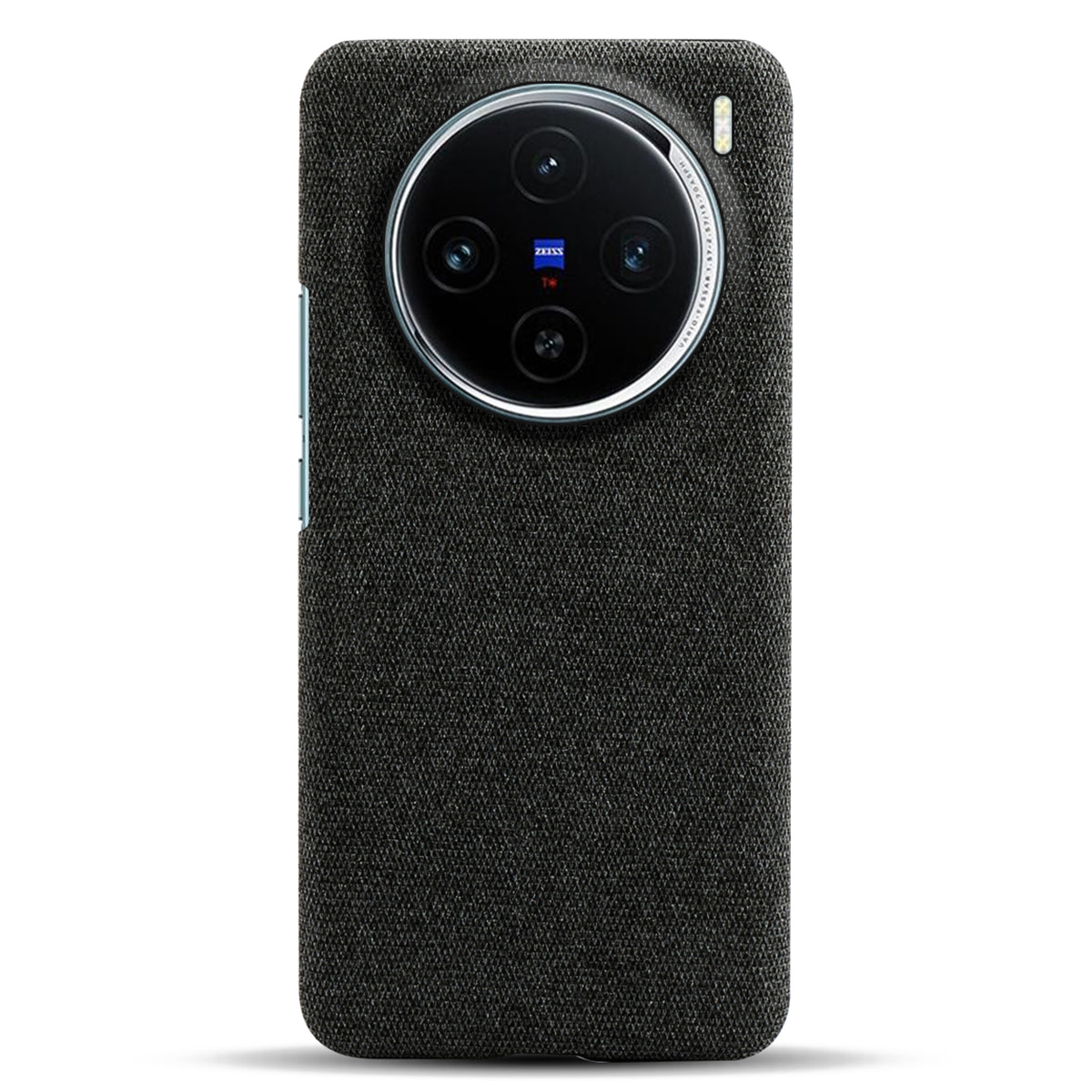 For vivo X100 5G Phone Case Cloth Texture Anti-slip Cover Solid Color - Black