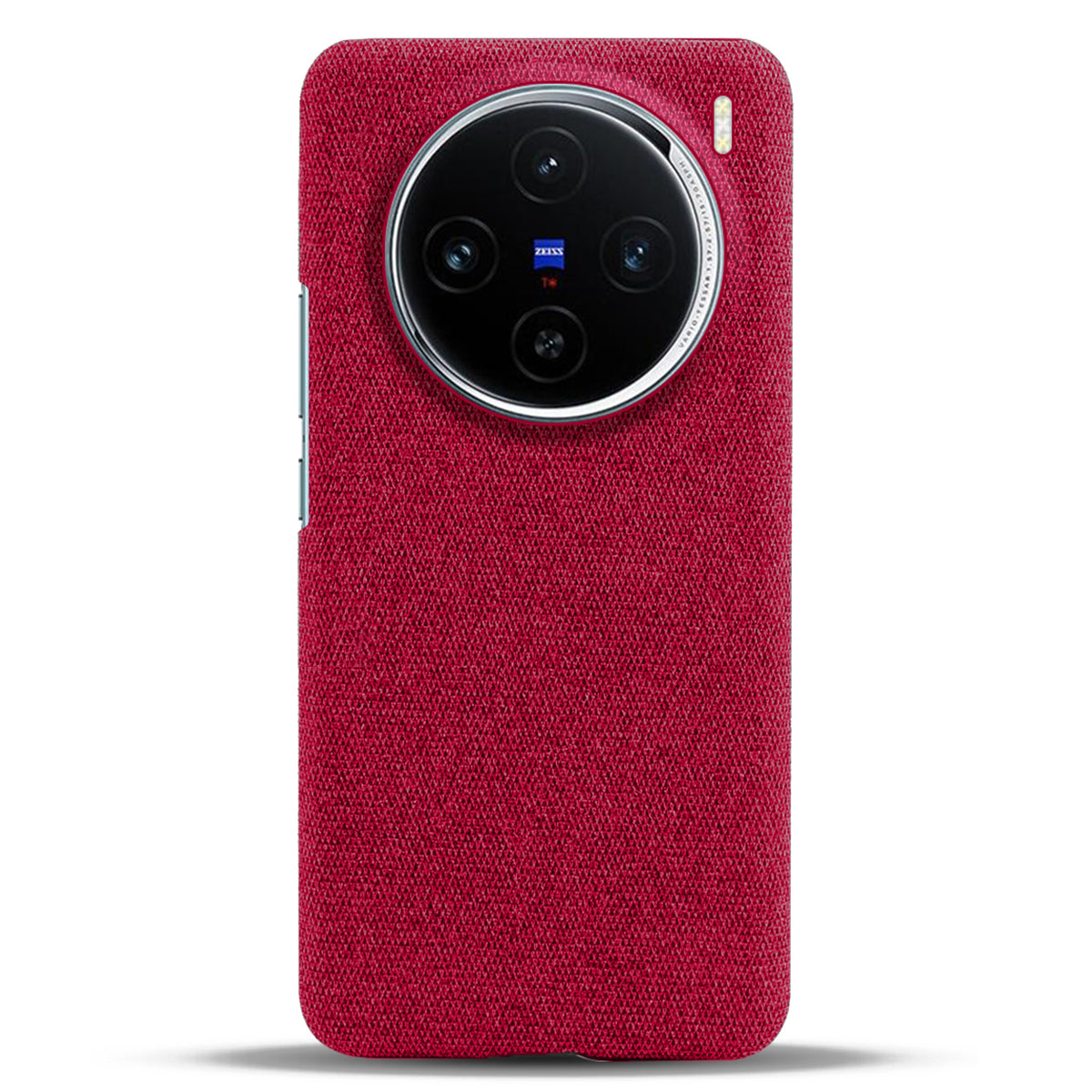 For vivo X100 5G Phone Case Cloth Texture Anti-slip Cover Solid Color - Red