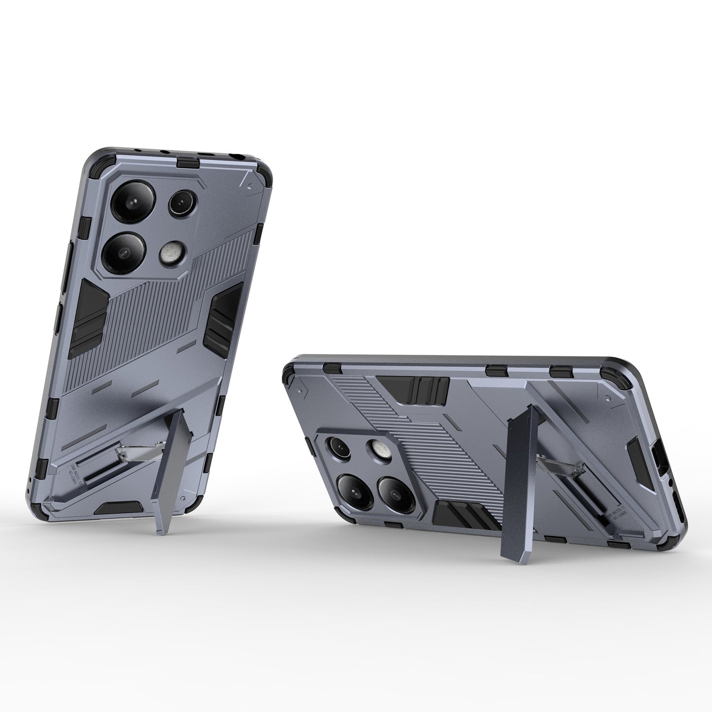For Xiaomi Redmi Note 13 4G Phone Case Kickstand PC+TPU Drop-proof Back Shell - Dark Blue