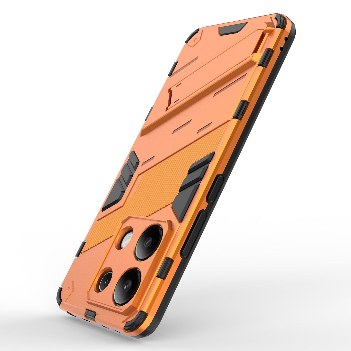 For Xiaomi Redmi Note 13 4G Phone Case Kickstand PC+TPU Drop-proof Back Shell - Orange