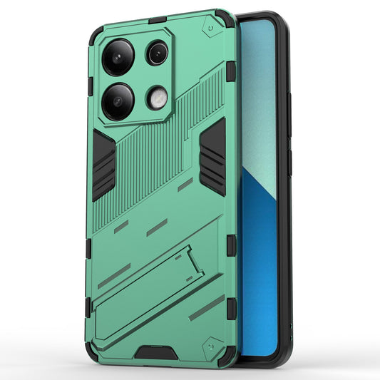 For Xiaomi Redmi Note 13 4G Phone Case Kickstand PC+TPU Drop-proof Back Shell - Green