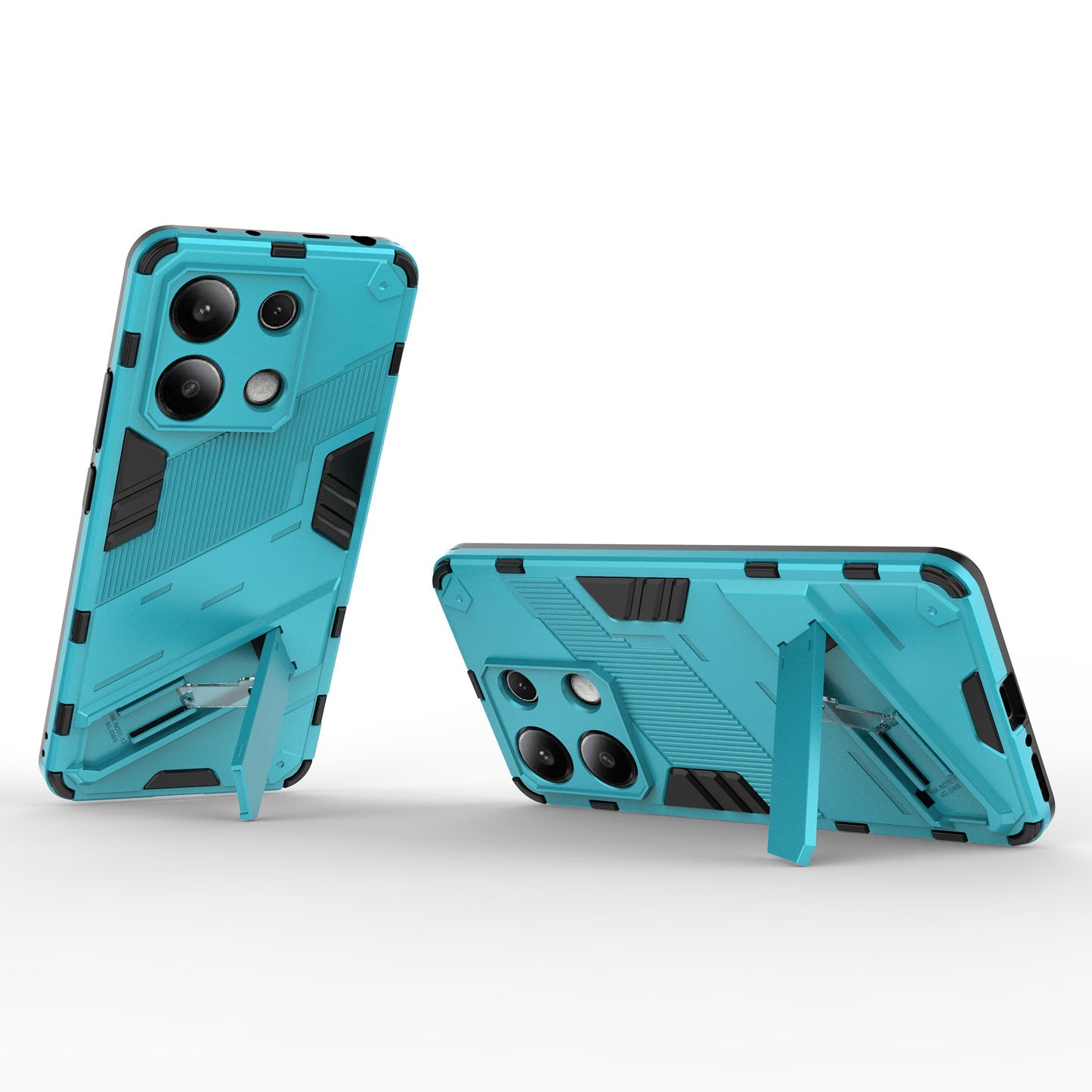 For Xiaomi Redmi Note 13 4G Phone Case Kickstand PC+TPU Drop-proof Back Shell - Baby Blue