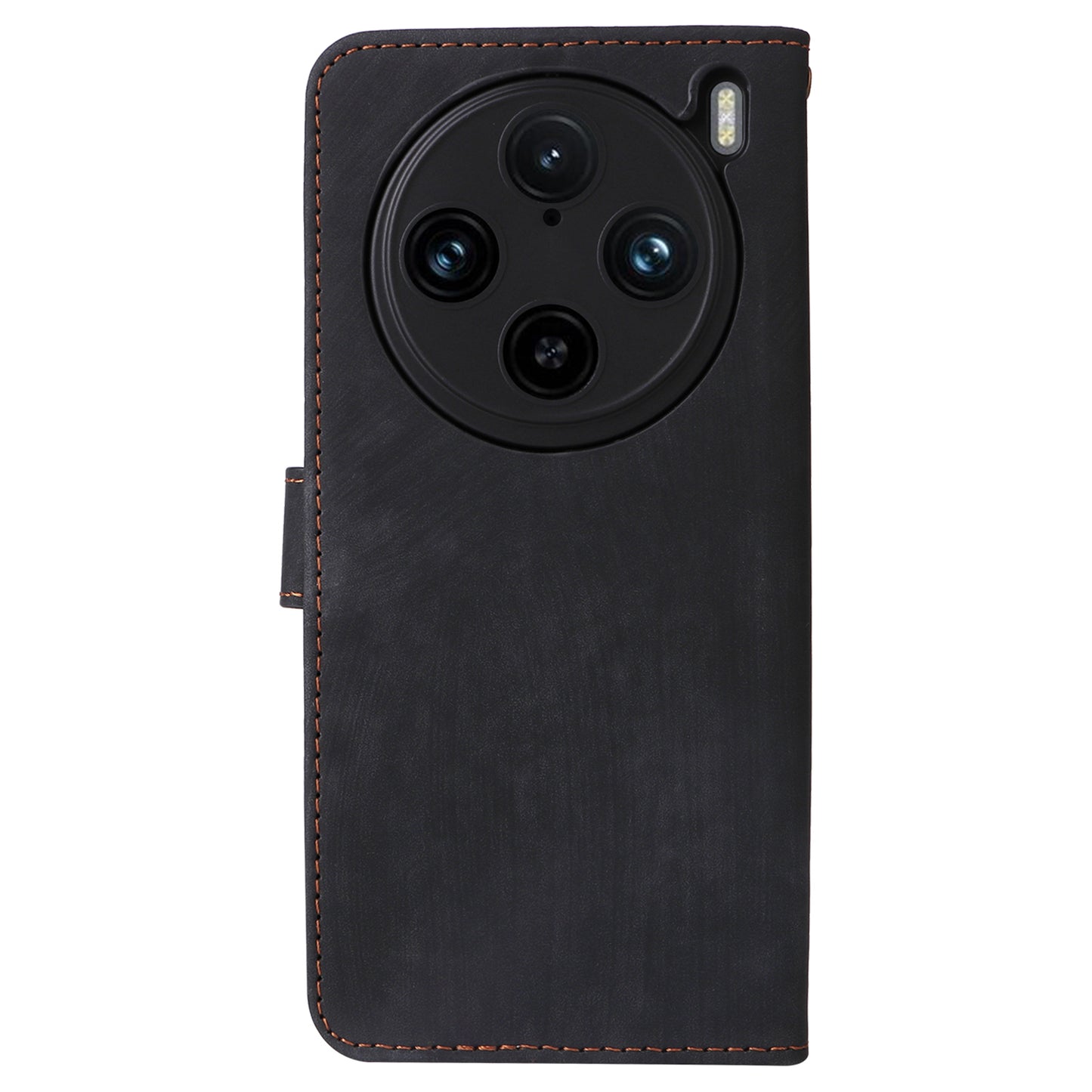 For vivo X100 Pro 5G Case Leather Flip Stand Phone Cover with RFID Blocking Function - Black