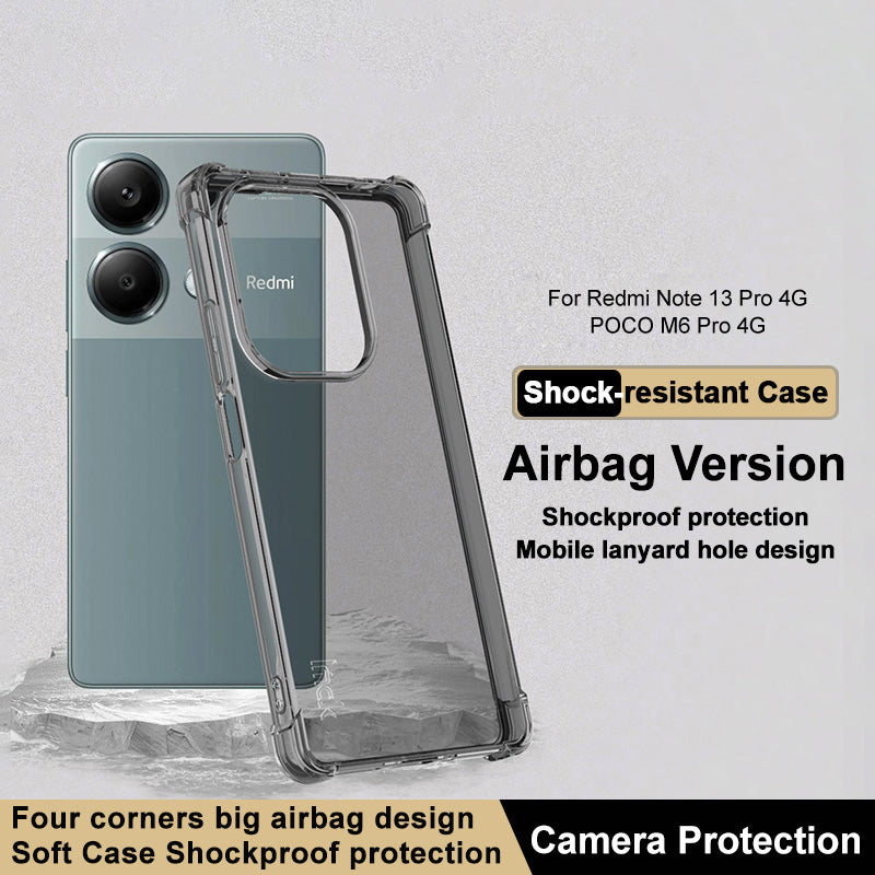 IMAK For Xiaomi Redmi Note 13 Pro 4G / Poco M6 Pro 4G Case Anti-drop TPU Phone Shell - Transparent Black