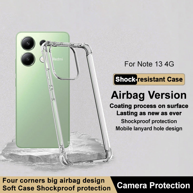 IMAK For Xiaomi Redmi Note 13 4G Back Case Scratch-proof TPU Phone Cover - Transparent