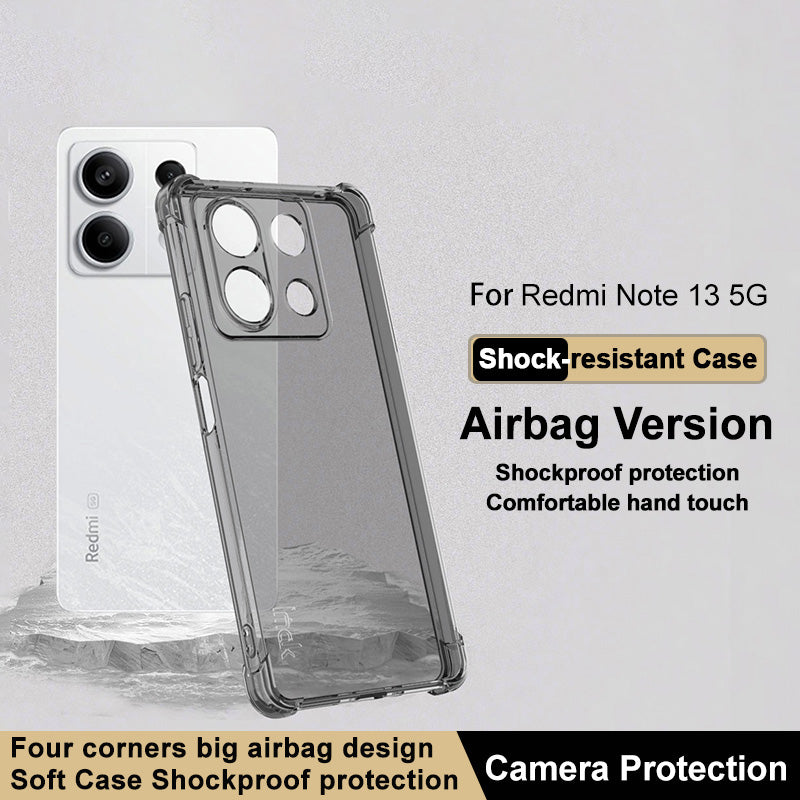 IMAK For Xiaomi Redmi Note 13 5G Case Drop-resistant TPU Phone Protective Cover - Transparent Black