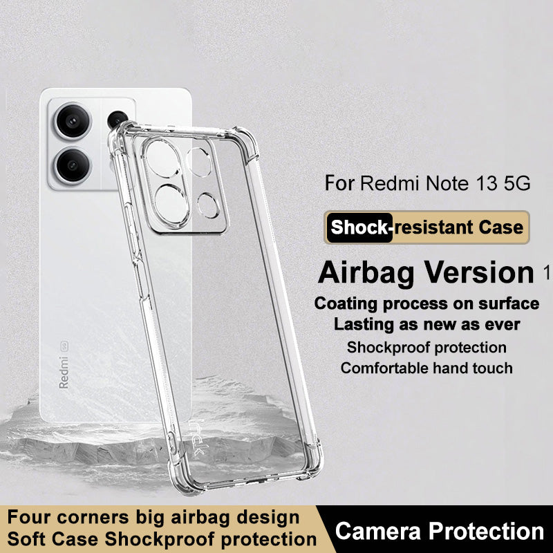 IMAK For Xiaomi Redmi Note 13 5G Case Drop-resistant TPU Phone Protective Cover - Transparent