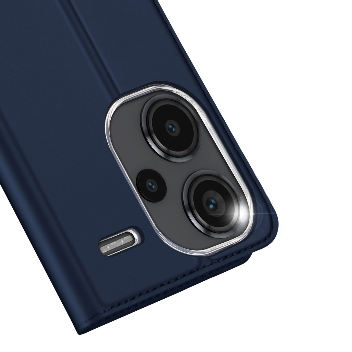 DUX DUCIS Skin Pro Series For Xiaomi Redmi Note 13 Pro+ 5G Magnetic Phone Case Leather Card Slot Cover - Blue