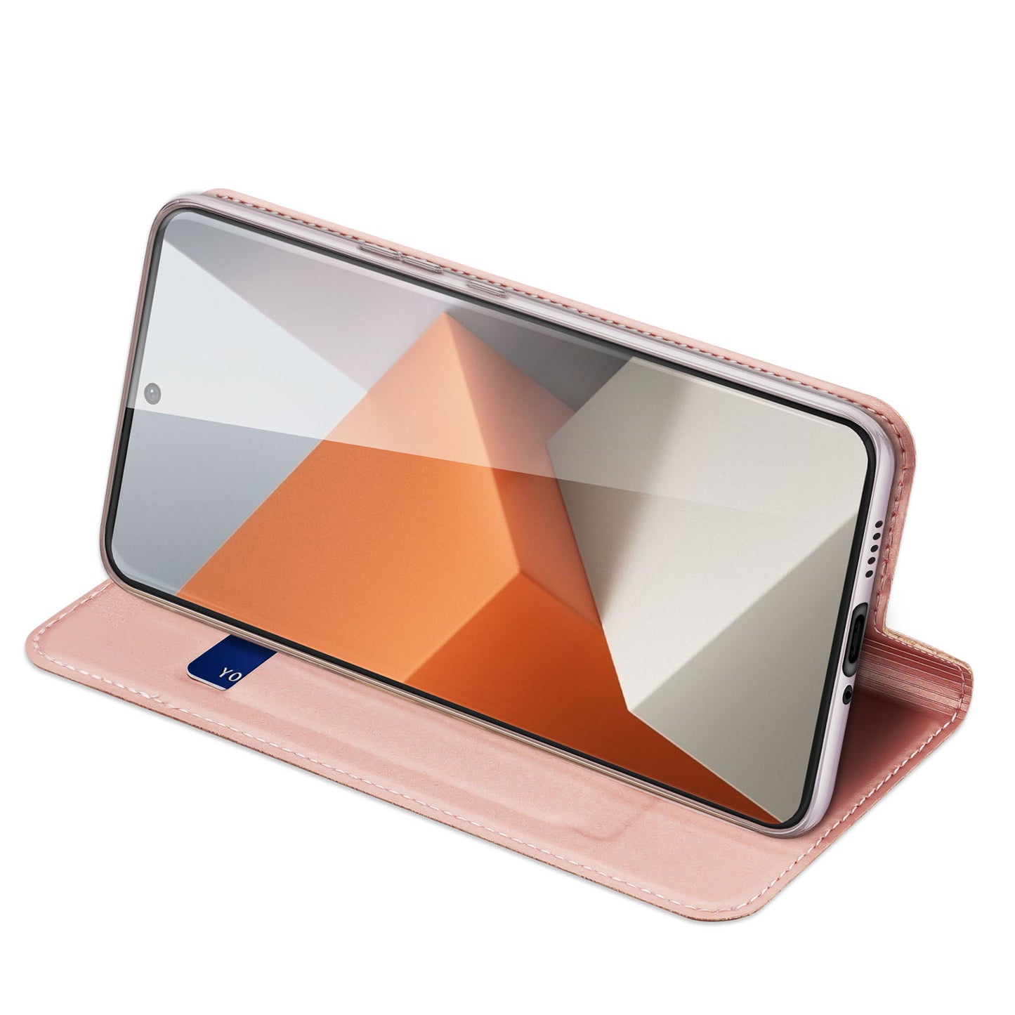 DUX DUCIS Skin Pro Series For Xiaomi Redmi Note 13 Pro+ 5G Magnetic Phone Case Leather Card Slot Cover - Pink