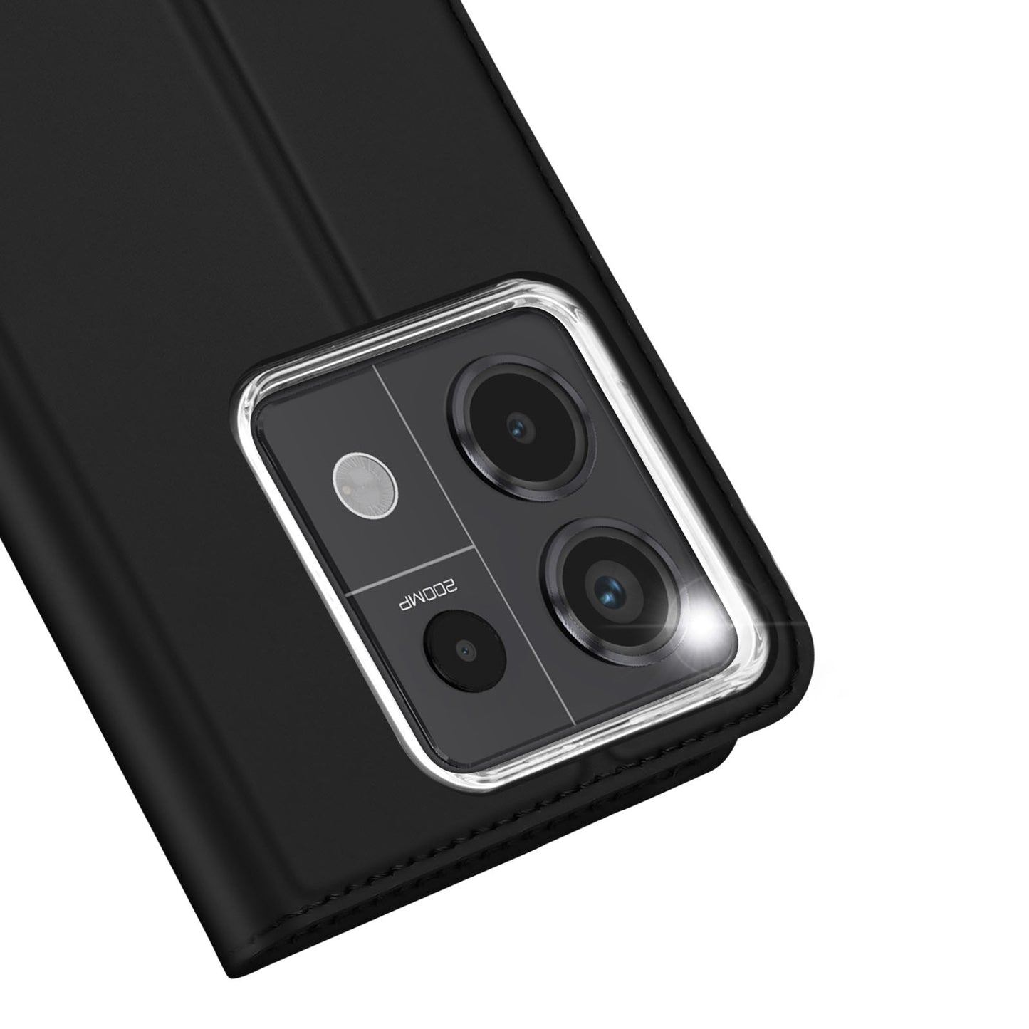 DUX DUCIS Skin Pro Series For Xiaomi Redmi Note 13 Pro 5G / Poco X6 5G Case Leather Flip Stand Card Holder Cover - Black