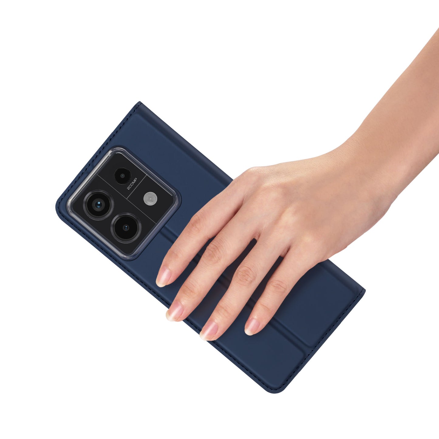 DUX DUCIS Skin Pro Series For Xiaomi Redmi Note 13 Pro 5G / Poco X6 5G Case Leather Flip Stand Card Holder Cover - Blue