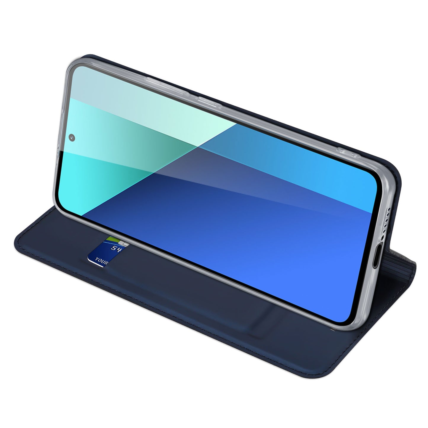 DUX DUCIS Skin Pro Series For Xiaomi Redmi Note 13 4G Case Magnetic Card Slot Phone Protector - Blue