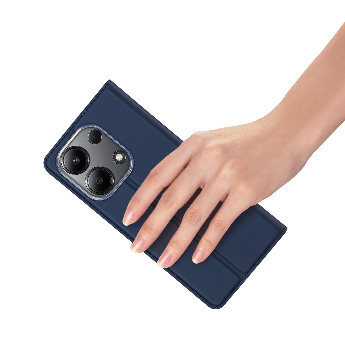 DUX DUCIS Skin Pro Series For Xiaomi Redmi Note 13 4G Case Magnetic Card Slot Phone Protector - Blue