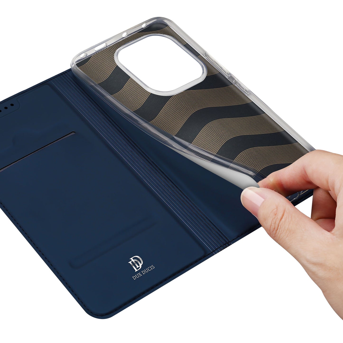 DUX DUCIS Skin Pro Series For Xiaomi Redmi Note 13 4G Case Magnetic Card Slot Phone Protector - Blue