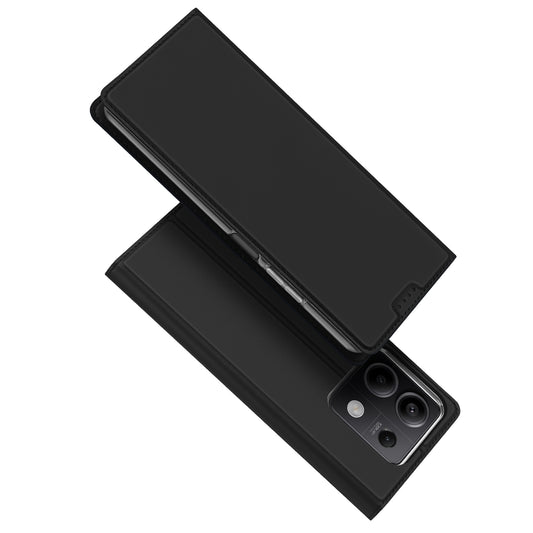 DUX DUCIS Skin Pro Series For Xiaomi Redmi Note 13 5G Cell Phone Case Card Slots PU Leather Cover - Black