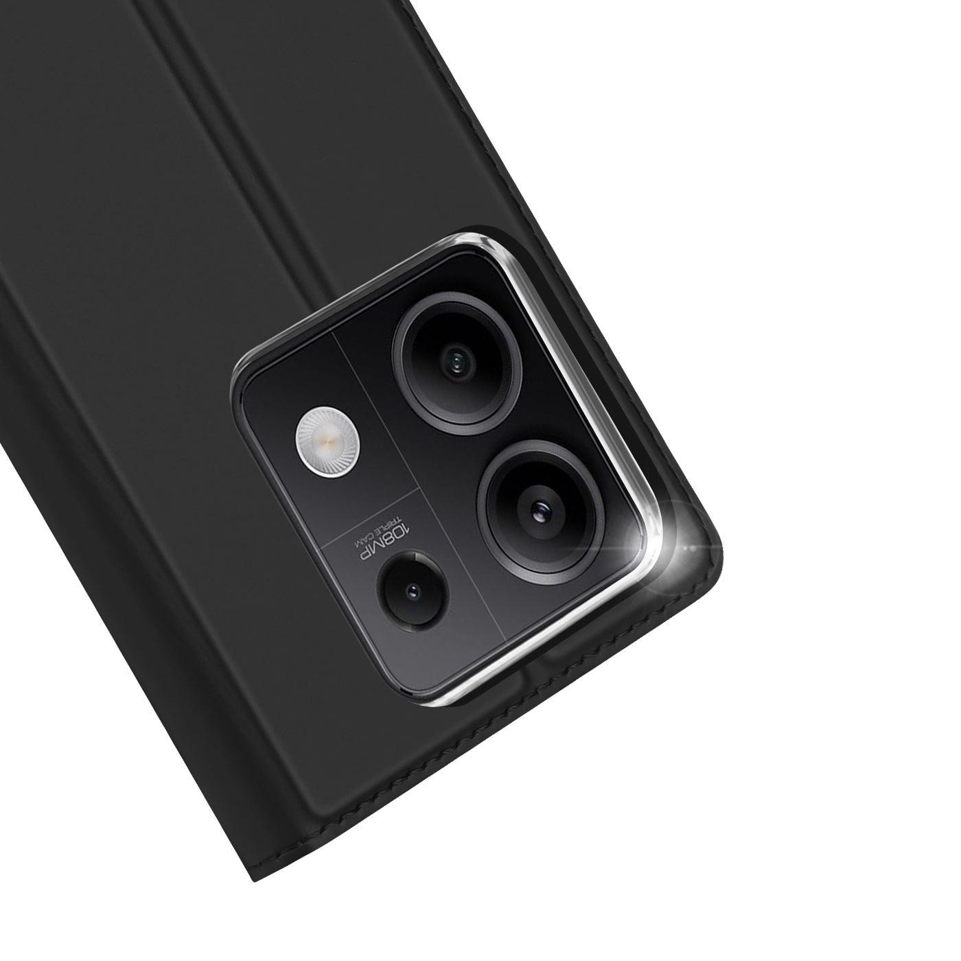 DUX DUCIS Skin Pro Series For Xiaomi Redmi Note 13 5G Cell Phone Case Card Slots PU Leather Cover - Black