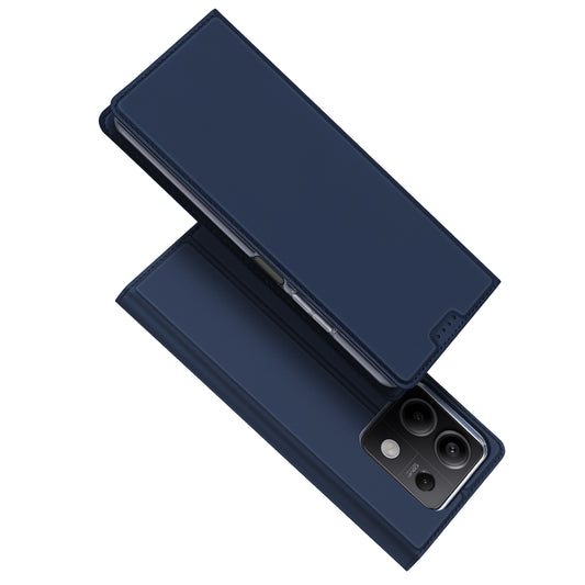 DUX DUCIS Skin Pro Series For Xiaomi Redmi Note 13 5G Cell Phone Case Card Slots PU Leather Cover - Blue