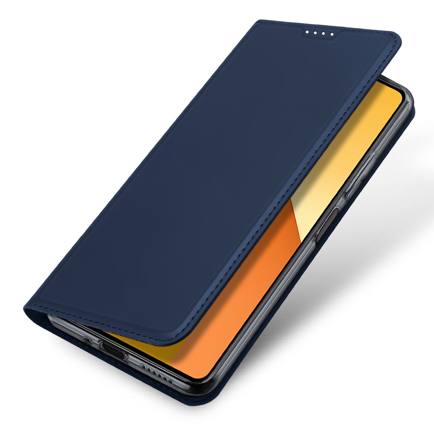 DUX DUCIS Skin Pro Series For Xiaomi Redmi Note 13 5G Cell Phone Case Card Slots PU Leather Cover - Blue