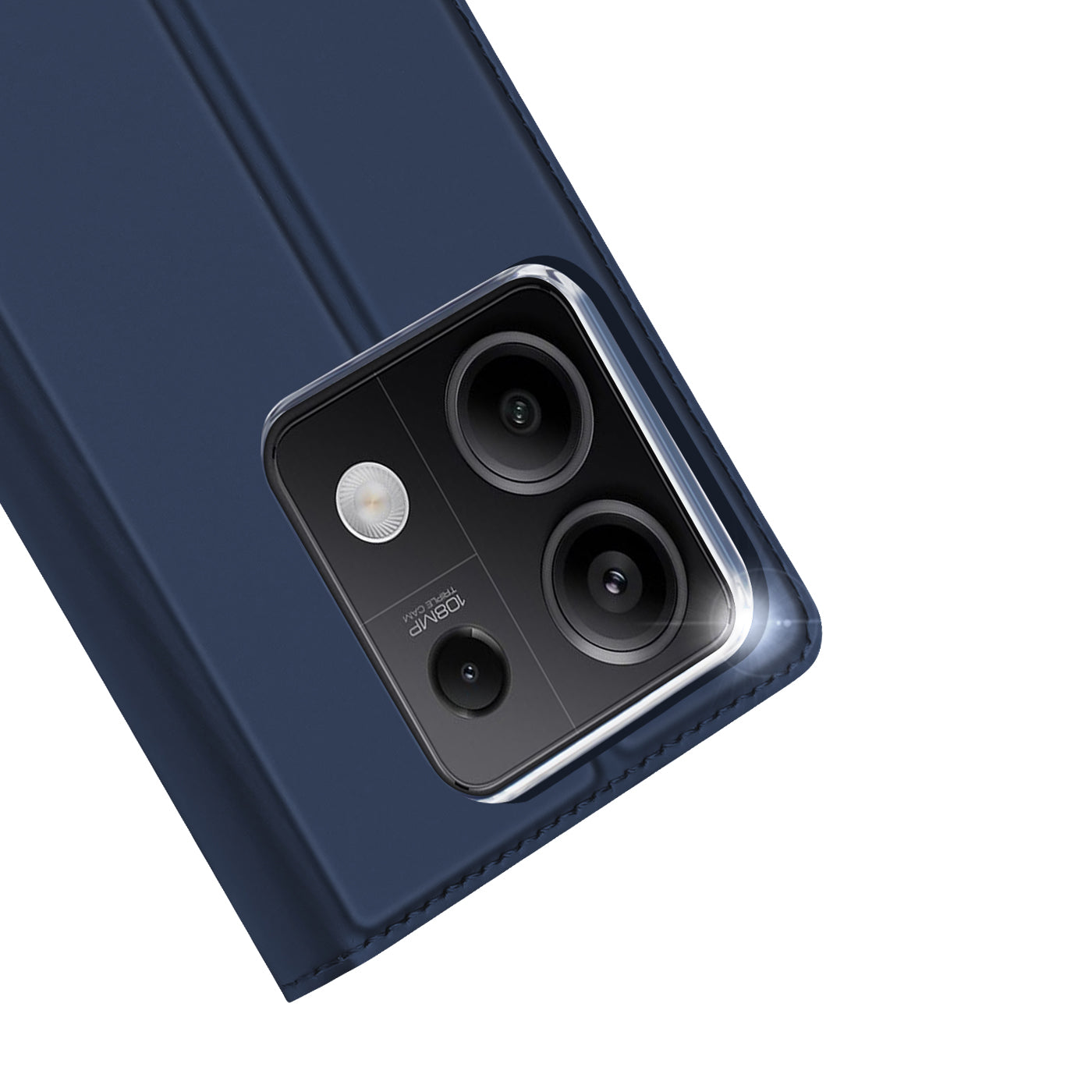 DUX DUCIS Skin Pro Series For Xiaomi Redmi Note 13 5G Cell Phone Case Card Slots PU Leather Cover - Blue