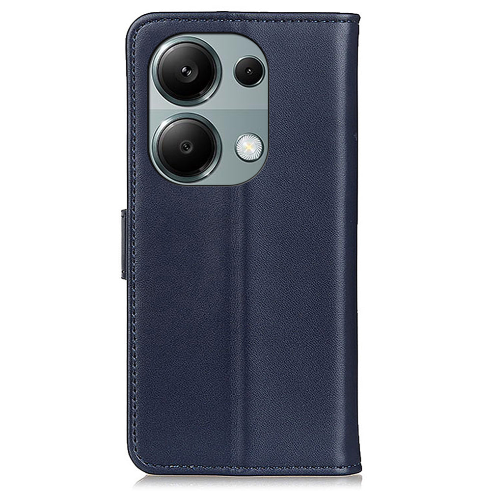 For Xiaomi Redmi Note 13 Pro 4G / Poco M6 Pro 4G Leather Case Fashionable Card Slots Phone Cover - Blue