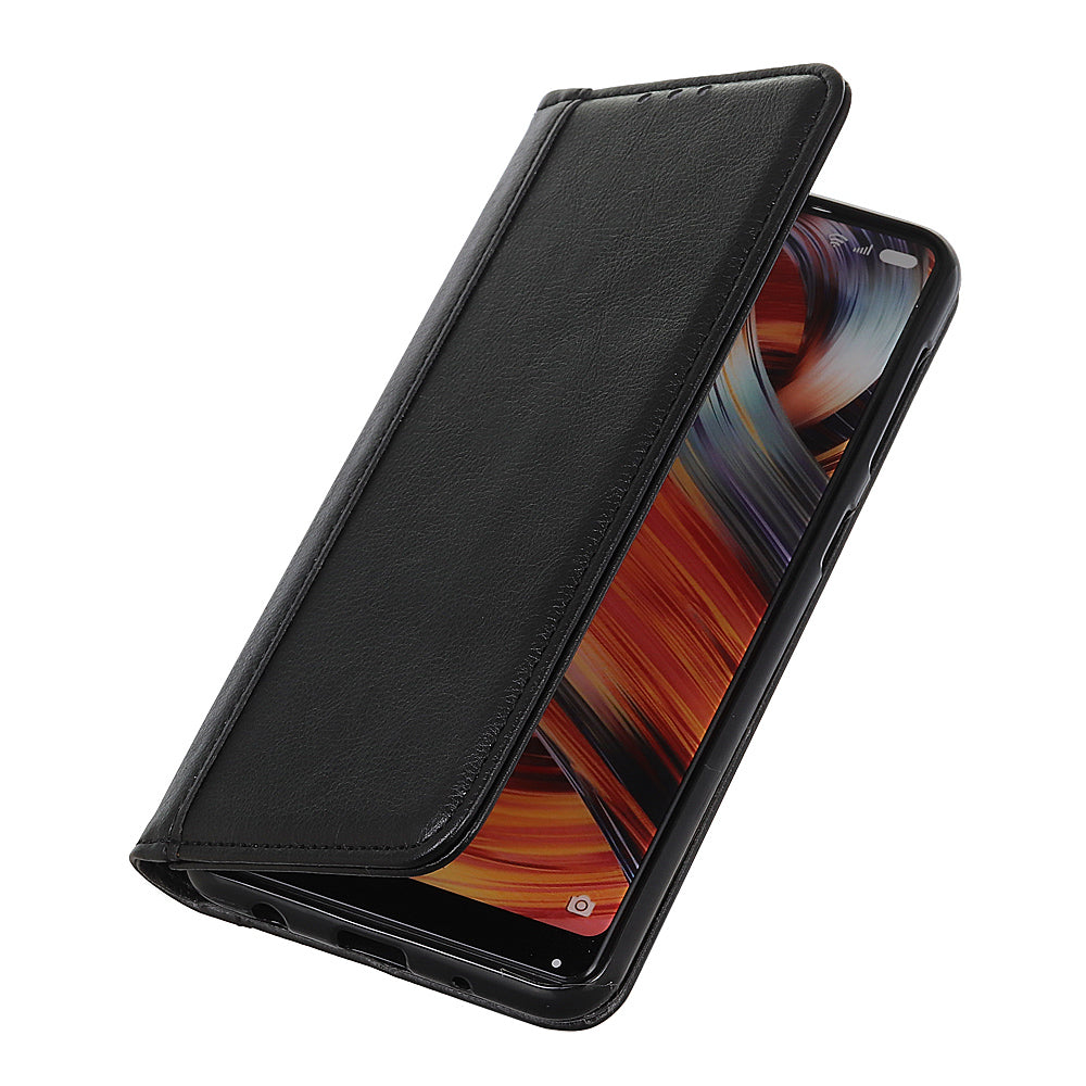 For Xiaomi Redmi Note 13 Pro 4G / Poco M6 Pro 4G Case Split Leather Stand Phone Cover - Black
