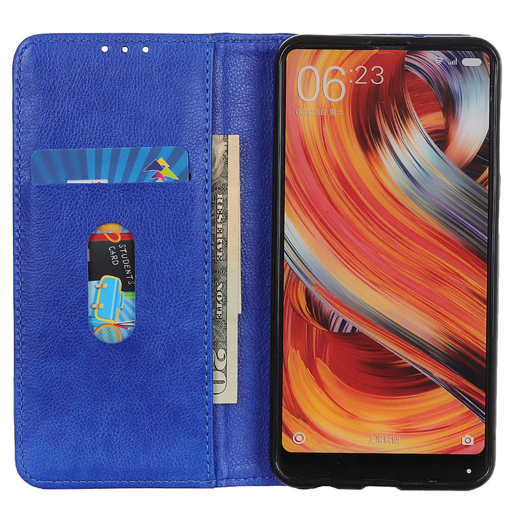 For Xiaomi Redmi Note 13 Pro 4G / Poco M6 Pro 4G Case Split Leather Stand Phone Cover - Blue