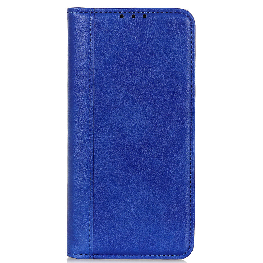 For Xiaomi Redmi Note 13 Pro 4G / Poco M6 Pro 4G Case Split Leather Stand Phone Cover - Blue