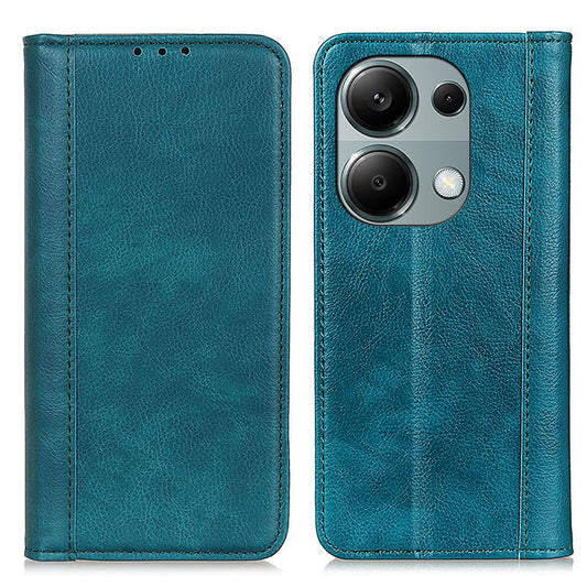 For Xiaomi Redmi Note 13 Pro 4G / Poco M6 Pro 4G Case Split Leather Stand Phone Cover - Green