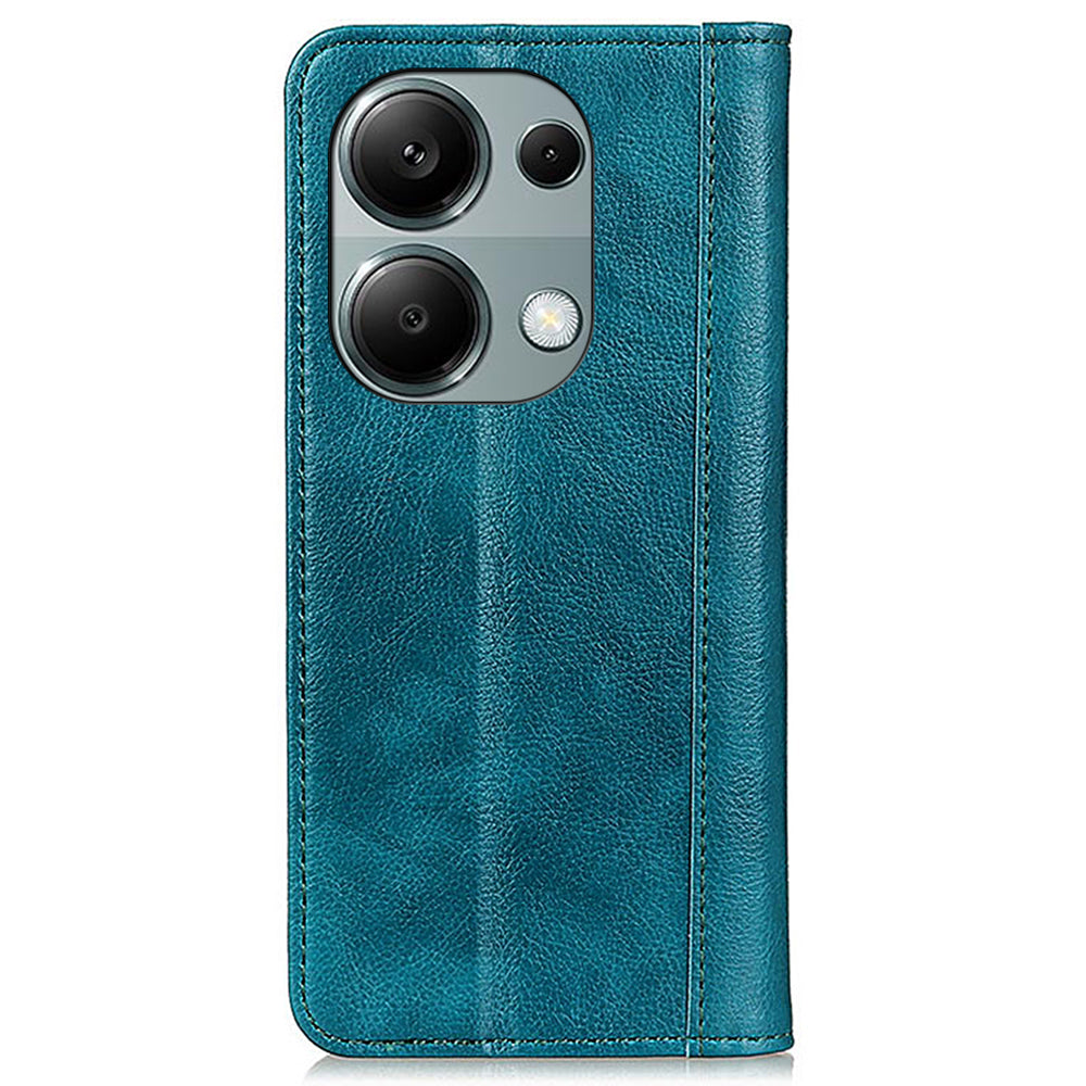 For Xiaomi Redmi Note 13 Pro 4G / Poco M6 Pro 4G Case Split Leather Stand Phone Cover - Green